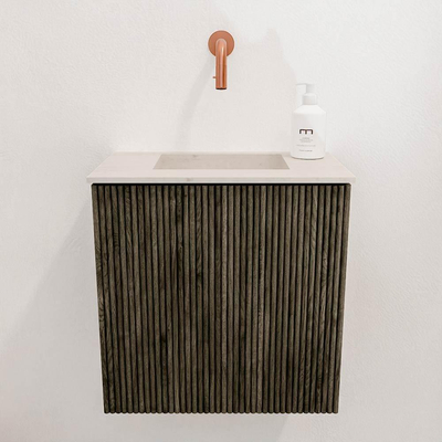 Mondiaz JOYA-DLUX 40cm toiletmeubel - kleur Shadow - Wastafel FAYE positie Midden Zonder kraangat kleur Meli.