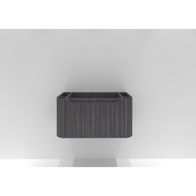 H&R badmeubelen Juice Meuble sous lavabo - 80x45x40cm - coins arrondis - façade 3D - 1 tiroir - poignée intégrée - wengé