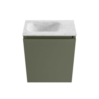 MONDIAZ TURE-DLUX meuble de WC 40cm Army. EDEN lavabo Opalo position gauche. Sans trou de robinet.