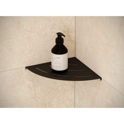Looox Storage collection hoekplanchet - 30cm - afgerond - mat zwart
