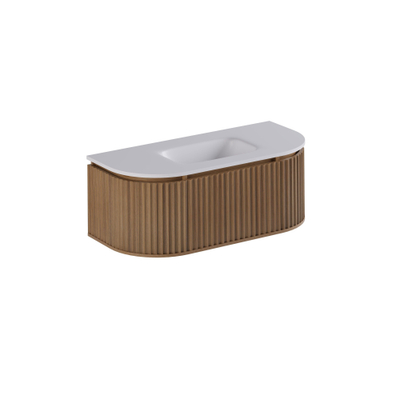 Thebalux Epoque Badkamermeubelset - 120x54x41.5cm - 1 lade - 2 deuren - greeploos - wastafel Corian - midden - zonder kraangat - Fineer Roquebrun