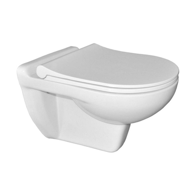 Sanicare wc suspendu avec réservoir de bidet intégré et siège rondo slim 53.5x36cm céramique blanche