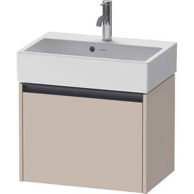 Duravit Ketho.2 Wastafelonderbouwkast - met 1 lade - 58.4x39x44cm - met greep antraciet - taupe supermat