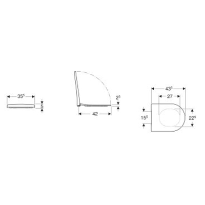 Geberit Acanto abattant wc slim recouvrant antibactérien charnières chromées avec mécanisme softclose blanc
