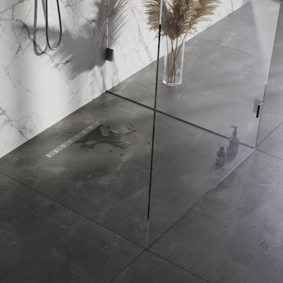Brauer Caniveau de douche - 50x5cm - bride de plancher - inox - inox brossé