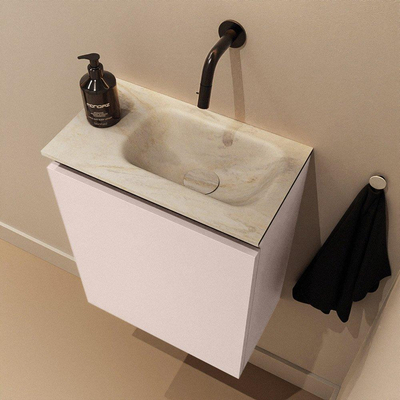 MONDIAZ TURE-DLUX 40cm toiletmeubel Rosee. EDEN wastafel Ostra positie rechts. Zonder kraangat.