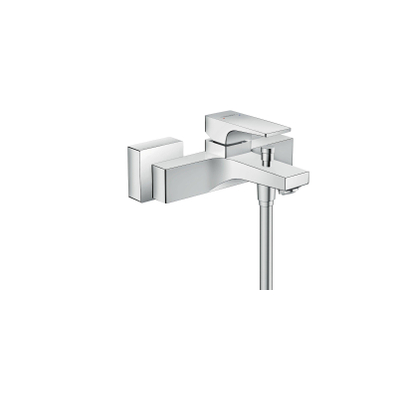 Hansgrohe Metropol Badkraan - met omstel - met koppelingen - hoogglans zwart chroom