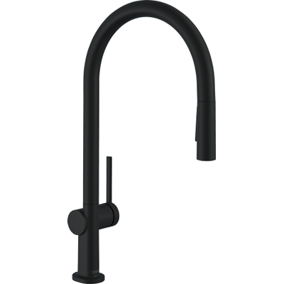 Hansgrohe Talis m54 Eengreeps keukenmengkraan - 210 met uittrekbare vuistdouche - 2 straalsoorten - ecosmart - mat zwart