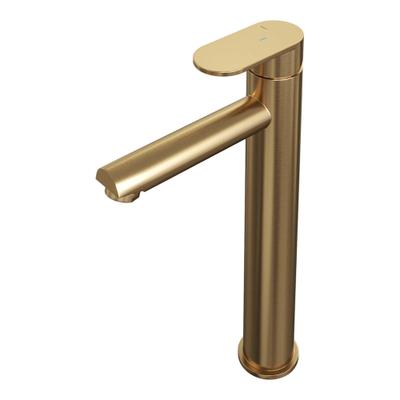 Brauer Gold Edition wastafelkraan - model C - opbouw - voorsprong 15cm - PVD - geborsteld goud