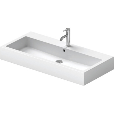 Duravit Vero Wastafel - met kraangat - met overloop - 100x47cm - met wondergliss - wit