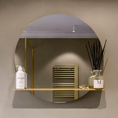 Mondiaz SPOT Miroir de salle de bain - rond 70cm - plan de miroir - couleur Ocre