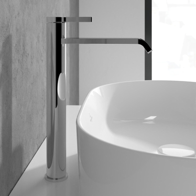 Villeroy & Boch Dawn 1 greeps wastafelkraan verhoogd - zonder pop up afvoergarnituur - hoogglans chroom