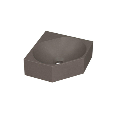 INK Matrix hoekfontein - 27x27x10cm - 0 kraangaten - Quartz beton