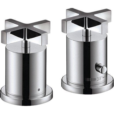 AXOR Citterio jeu de finition pour mitigeur thermostatique de bord de baignoire 2 trous avec poignées en croix