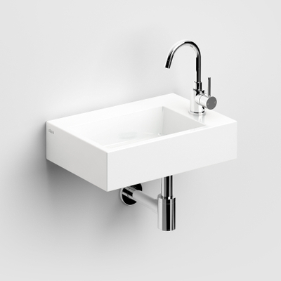 Clou Flush 2 Plus lave-mains 42,5x10,5cm trou de robinet sans bonde Céramique Blanc