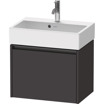 Duravit Ketho.2 Wastafelonderbouwkast - met 1 lade - 58.4x39x44cm - met greep antraciet - grafiet supermat