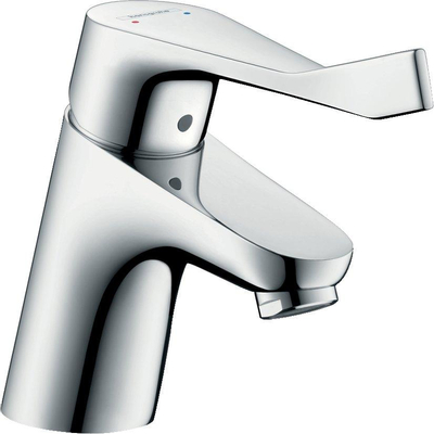 Hansgrohe Focus Care wastafelkraan - met ComfortZone - 70 met verlengde greep - 12.1cm - ecosmart - met waste - hoogglans chroom