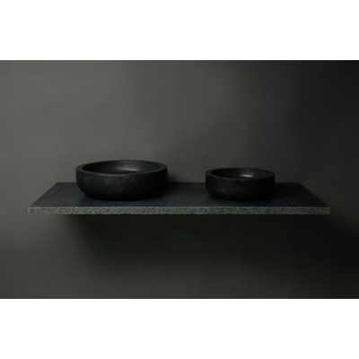 Forzalaqua Verona vasque à poser 40x40x12cm Ronde Pierre naturelle Granit adouci