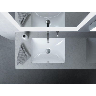Duravit Starck 3 Wastafel - inbouw - 49x36.5x18cm - zonder kraangat - inclusief bevestiging - wit
