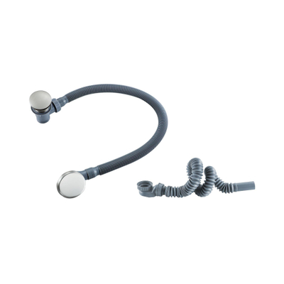 Fortifura Calvi combinaison de vidage de baignoire avec bonde clic-clac Brossé inox PVD (inox)