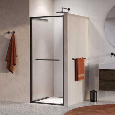 BRAUER Luminis Nisdeur - 90x200 - naar binnen draaiend - helder glas - omkeerbaar - incl. glascoating - geborsteld gunmetal PVD