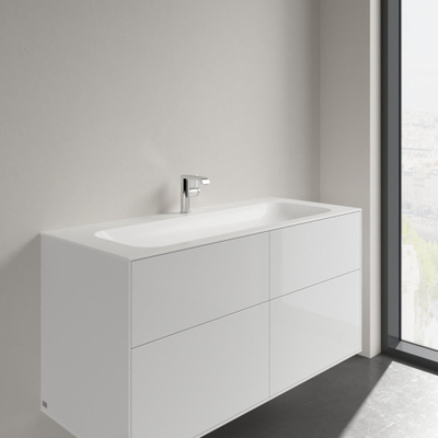 Villeroy & Boch finion meubelwastafel - 1 kraangat - 120x50cm CeramicPlus - zonder overloop - Stone White (mat wit)