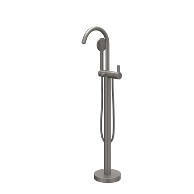 IVY Pact Robinet de baignoire sur pied - bec rotatif - 150cm - flexible de douche - douchette satin mist - Metal black brossé PVD