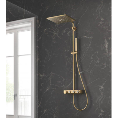 Grohe Euphoria SmartControl Cube Regendoucheset Opbouw - hoofddouche 31cm - hannddouche staaf - brushed cool sunrise (goud)