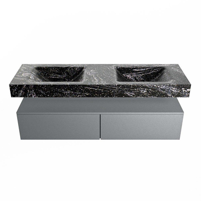 MONDIAZ ALAN - DLUX Badkamermeubelset - 150cm - onderkast - Plata - 2 lades - vrijhangende wastafel - 2 wasbakken - 2 kraangaten - Lava