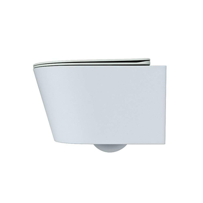 MONDIAZ LAVIE WC suspendu - 36x53cm - sans bride - Greey (gris) - softclose - quick-release - abattant WC - clay (bleu)