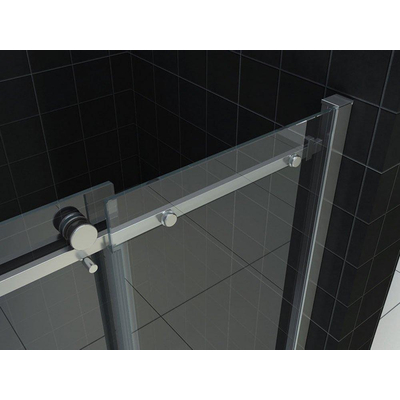 Wiesbaden Slide Nis schuifdeur - 140x200cm - 8mm - nano helder glas - chroom