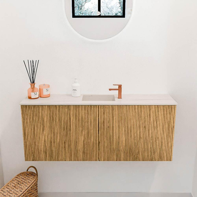 Mondiaz JOYA-DLUX 100cm meuble de salle de bains - couleur Oak - Vasque FAYE position Milieu 1 trou de robinet couleur Meli.