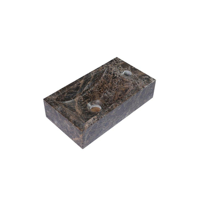 Saniclass Holz Atelier Ensemble meuble WC - 40x60.5cm - 1 porte - lave-mains dark emporador - trou de robinet à droite - walnut pure