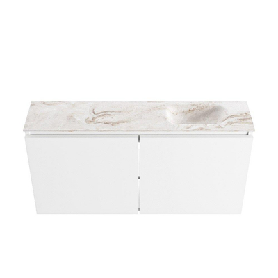 MONDIAZ TURE-DLUX 100cm toiletmeubel Talc. EDEN wastafel Frappe positie rechts. Met 1 kraangat.