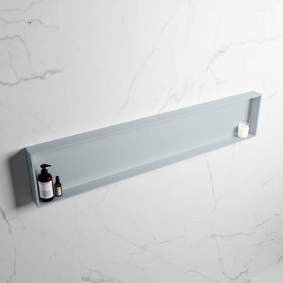 Mondiaz Easy nis 29.5x149.5x8cm voor Inbouw/opbouw 1 open vak Solid surface Clay/Clay