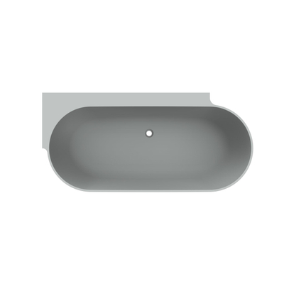 Arcqua Havana Baignoire semi-autoportante - 170x80cm - gauche - gris mat