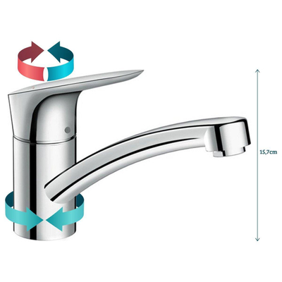 Hansgrohe Logis M31 Eengreeps keukenmengkraan - 120 - hoogglans chroom