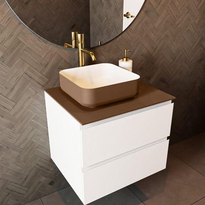 Mondiaz TOP 51 Topblad - 40x51x0.9cm - geschikt voor afdekplaat - Solid surface - Rust
