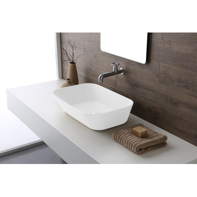 By Goof Mees Design Vasque à poser 60x42x16,6cm Rectangulaire Blanc mat