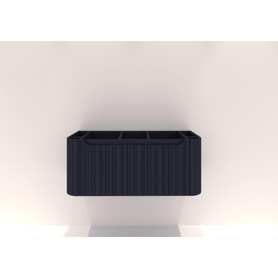 H&R badmeubelen Juice Wastafelonderkast - 100x45x40cm - afgeronde hoeken - 3D-front - 1 lade - geïntegreerde greep - dark blue mat