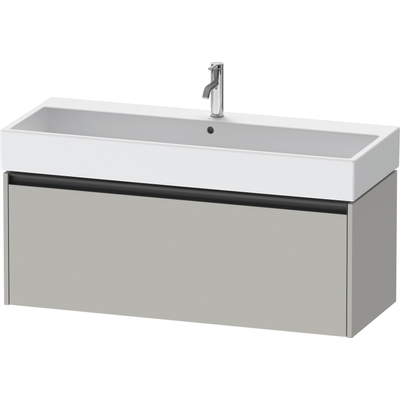 Duravit Ketho.2 Wastafelonderbouwkast - met 1 lade - voor enkele wastafel - 118.4x46x44cm - met greep antraciet - betongrijs mat