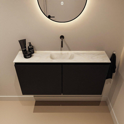 MONDIAZ TURE-DLUX Meuble toilette - 100cm - Urban - EDEN - vasque Ostra - position centrale - sans trou de robinet