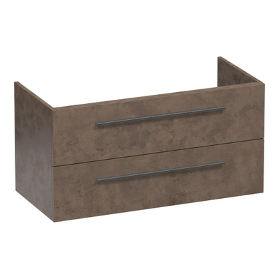 BRAUER Trust meuble sous-lavabo 100 sans poignées rapportées 2 tiroirs softclose et 1 découpe pour siphon - Erosion