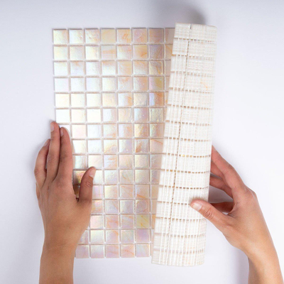 La Mosaic Factory Amsterdam carreau mosaïque - 32,2x32,2cm - carrelage mural et de sol - Carré - Verre Rose Clair brillant