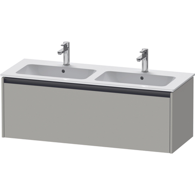 Duravit Ketho.2 Wastafelonderbouwkast - met 1 lade - voor dubbele wastafel - 128x48x44cm - met greep antraciet - betongrijs mat