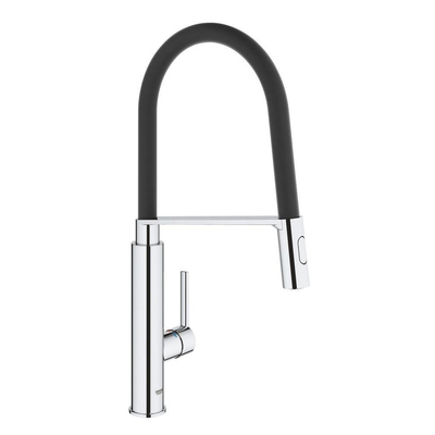 Grohe Feel Keukenkraan - hoog - draaibare/uittrekbare uitloop - 2 straalsoorten - met profesionele handdouche - chroom
