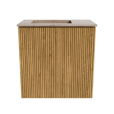 Mondiaz JOYA-DLUX 40cm toiletmeubel - kleur Oak - Wastafel FAYE positie Links Zonder kraangat kleur Saba.