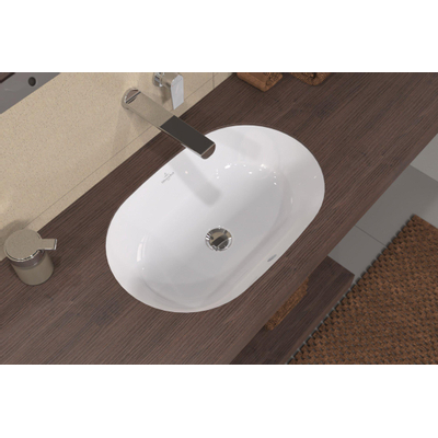 Villeroy & boch architectura lavabo à poser 43x63x17.5cm ovale avec trou de trop-plein céramique blanche alpin gloss