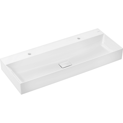 Hansgrohe Xevolos E wastafel - 120x48x14cm - 2 kraangaten - opzet - smartclean - wit