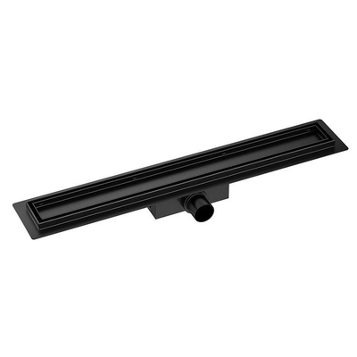 Wiesbaden Caniveau de douche avec bride et grille carrelable 80 x 7 cm noir mat